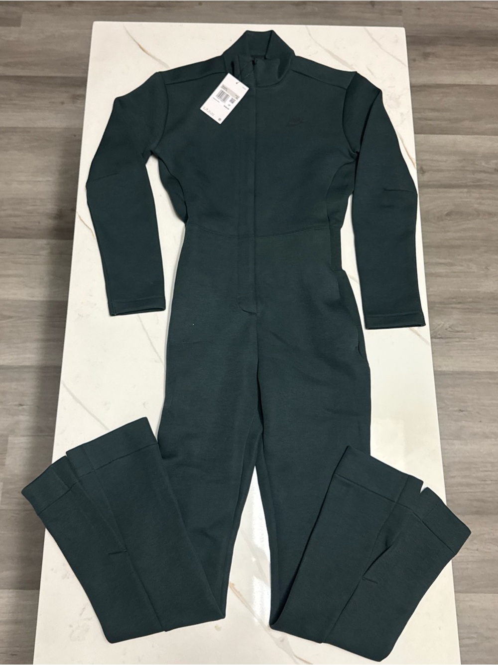 Nike Sportswear Tech Fleece Jumpsuit Size XS Women Seaweed Black HV4095-390